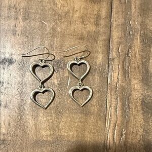 Elegant Gold Heart Drop Earrings